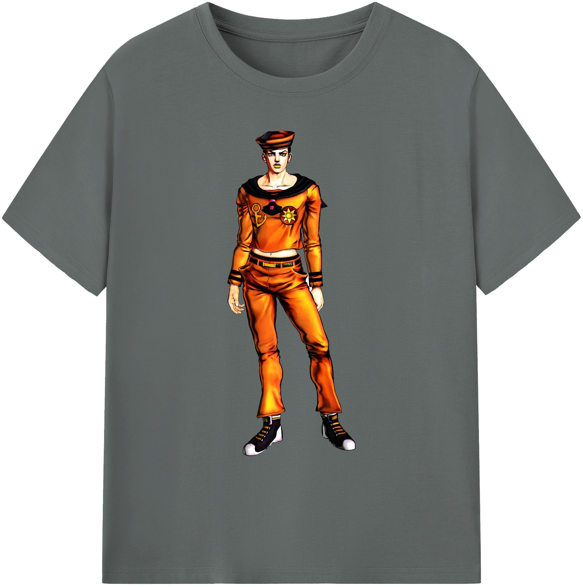 （画像用） ジョジョの奇妙な冒険 東方定助 JoJo's Bizarre Adventure Higashikata Josuke 綿100％ メンズ半袖Tシャツ｜肌触りやわらか＆通気性